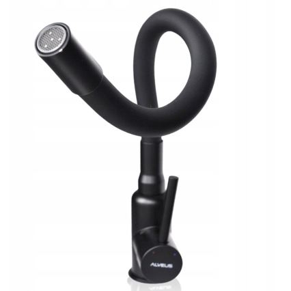 ALVEUS SETA23236 - Küchenspüle ROCK 59,5x47,5 cm + Spültischarmatur mit flexiblem Auslauf MINTAS 34 cm Granit/matt-schwarz