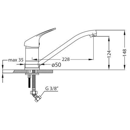 ALVEUS SETA259 - Küchenspüle BASIC 78 x 43,5 cm + Küchenarmatur RIVIERA 14,8 cm satin/glänzender Chrom