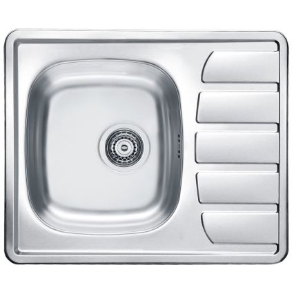 ALVEUS SETA265 - Küchenspüle ZOOM 61,5 x 50 cm + Spültischarmatur RIVIERA 14,8 cm Satin/Hochglanzchrom