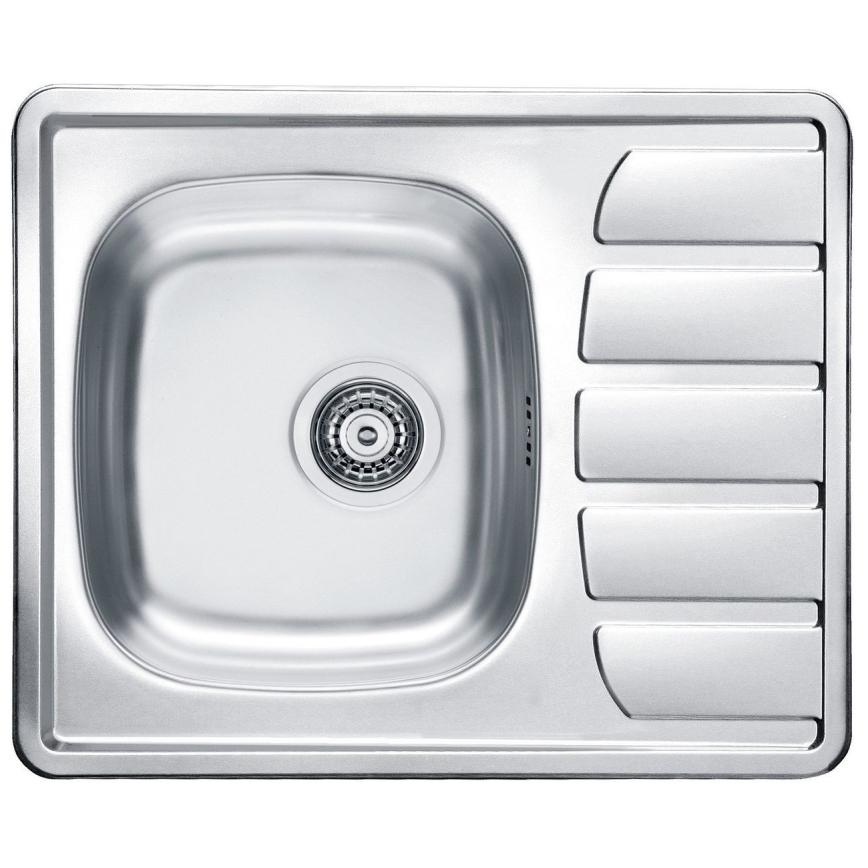 ALVEUS SETA265 - Küchenspüle ZOOM 61,5 x 50 cm + Spültischarmatur RIVIERA 14,8 cm Satin/Hochglanzchrom