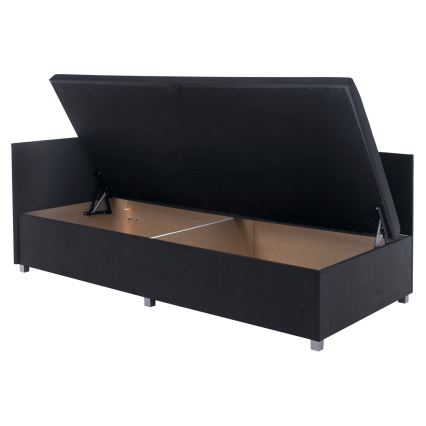 Gepolstertes Tagesbett mit universellem Kopfteil und Stauraum AMSTERDAM 90x200 cm grau