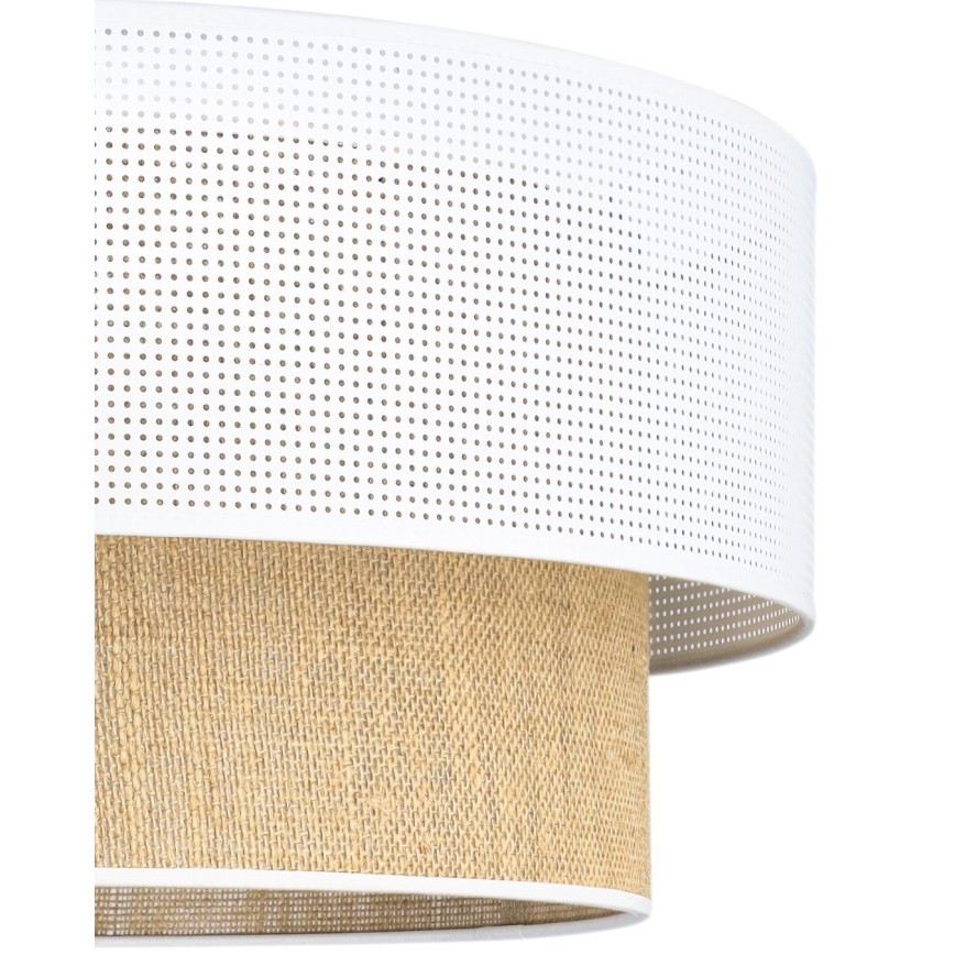 Anbau-Deckenleuchte BORHO 1xE27/60W/230V Ø 50 cm weiß/jute