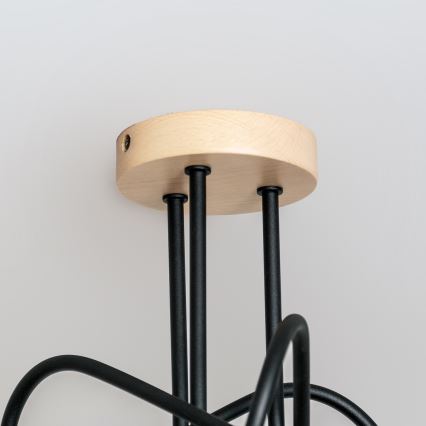 Anbau-Deckenleuchte OXFORD 3xE27/15W/230V Kiefer/Schwarz