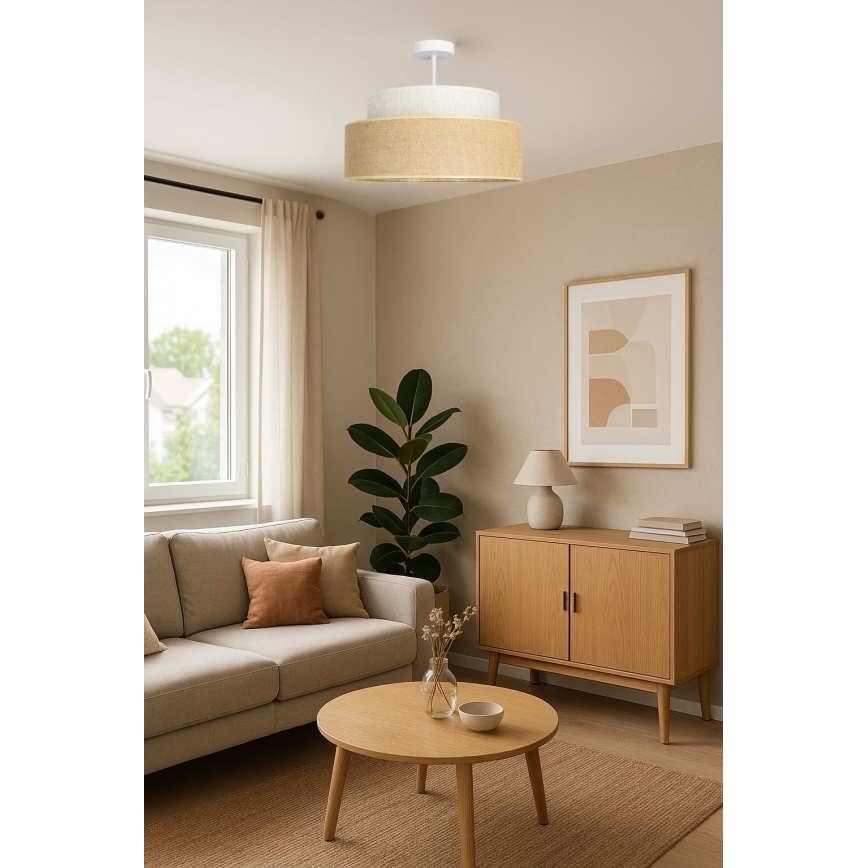 Anbauleuchte BOHO 1xE27/60W/230V d 40 cm cremefarben/beige