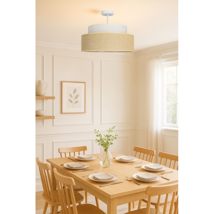 Anbauleuchte BOHO 1xE27/60W/230V d 40 cm cremefarben/beige