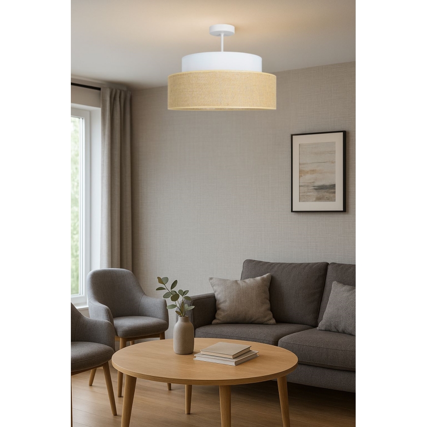 Anbauleuchte BOHO 1xE27/60W/230V d 40 cm cremefarben/beige