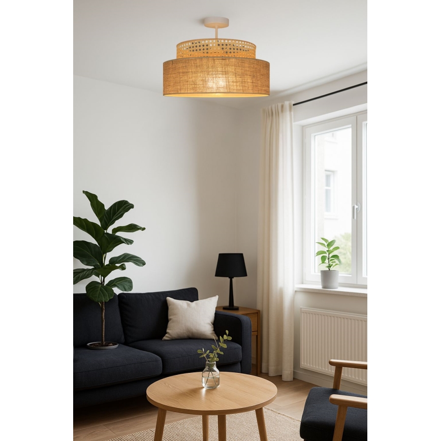 Anbauleuchte BOHO 1xE27/60W/230V d 40 cm Rattan