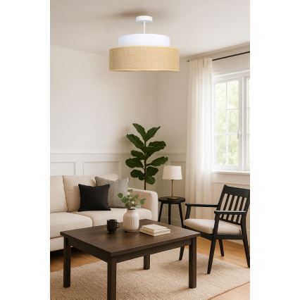 Anbauleuchte BOHO 1xE27/60W/230V d 40 cm weiß/beige