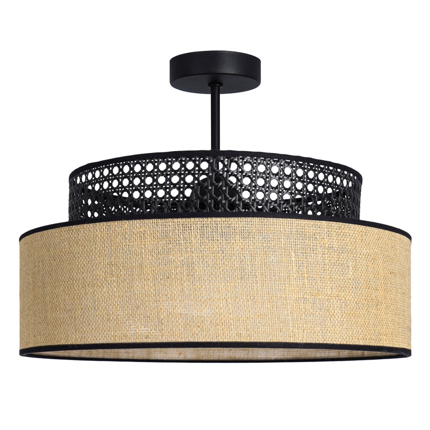 Anbauleuchte BOHO 1xE27/60W/230V schwarz/Rattan
