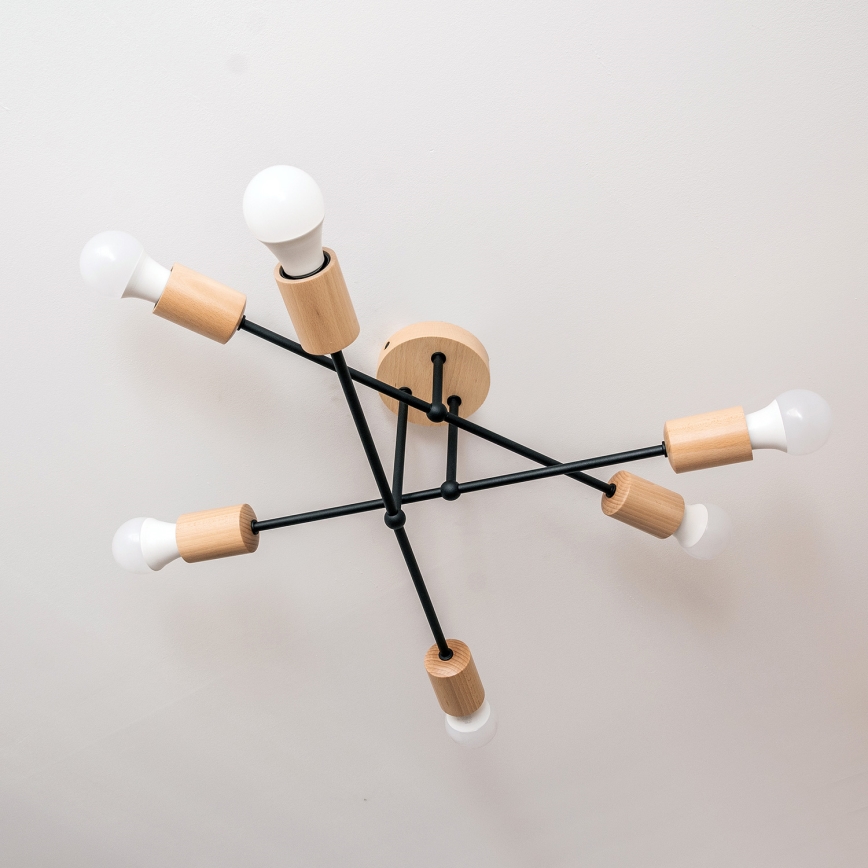 Anbauleuchte CAMBRIDGE 6xE27/15W/230V Kiefer