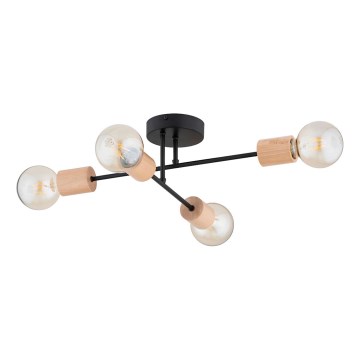Anbauleuchte LA-STENA 4xE27/15W/230V beige/schwarz