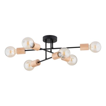 Anbauleuchte LA-STENA 6xE27/15W/230V beige/schwarz