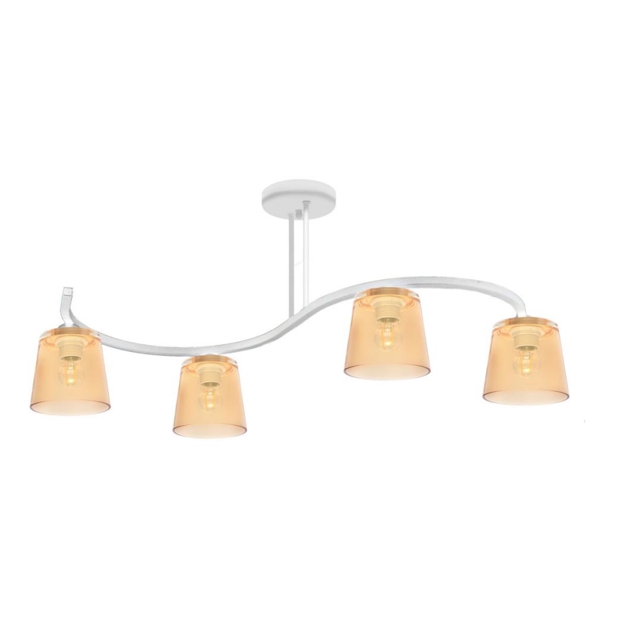 Anbauleuchte LUCEA 4xE27/15W/230V weiß/orange