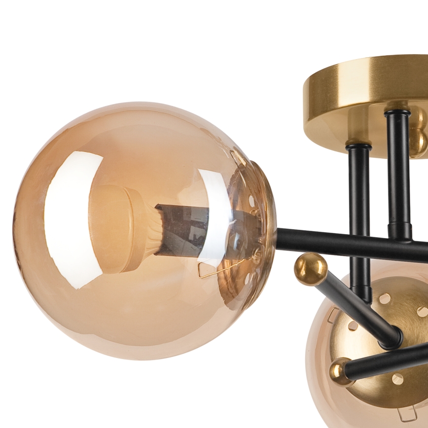 Anbauleuchte MALENA 3xE14/5W/230V golden/schwarz/rauchig beige