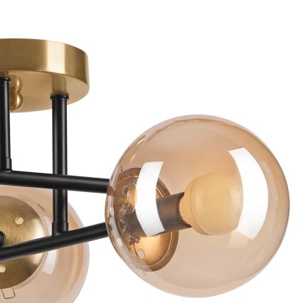 Anbauleuchte MALENA 3xE14/5W/230V golden/schwarz/rauchig beige