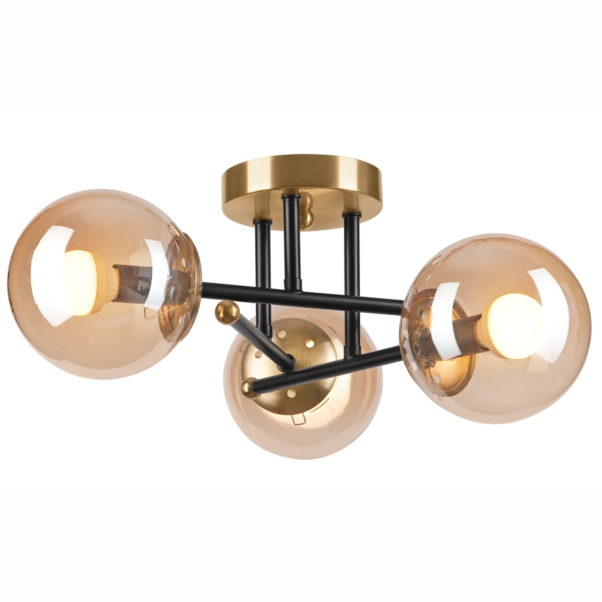 Anbauleuchte MALENA 3xE14/5W/230V golden/schwarz/rauchig beige