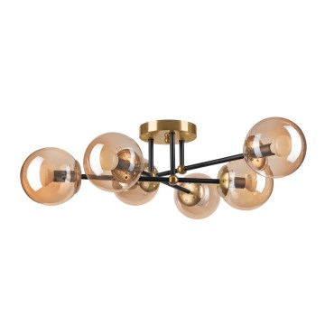 Anbauleuchte MALENA 6xE14/5W/230V golden/schwarz/rauchig beige