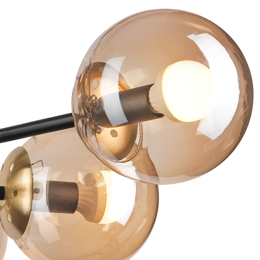 Anbauleuchte MALENA 6xE14/5W/230V golden/schwarz/rauchig beige