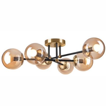 Anbauleuchte MALENA 6xE14/5W/230V golden/schwarz/rauchig beige