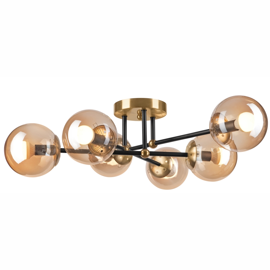 Anbauleuchte MALENA 6xE14/5W/230V golden/schwarz/rauchig beige