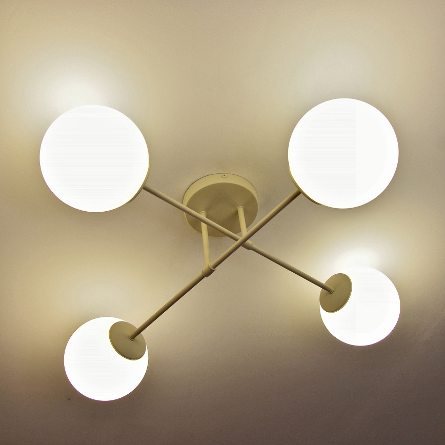 Anbauleuchte MOON 4xE27/15W/230V cremefarben