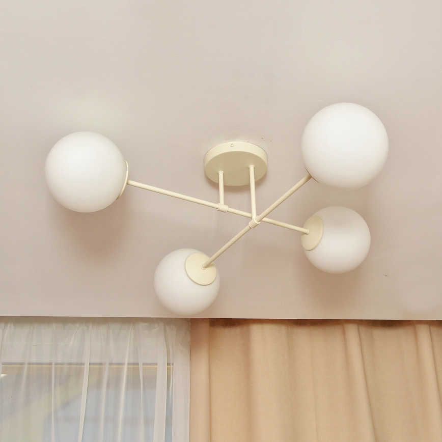 Anbauleuchte MOON 4xE27/15W/230V cremefarben