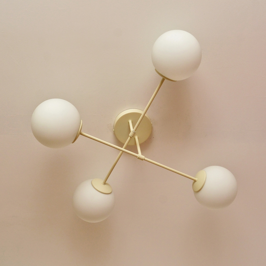 Anbauleuchte MOON 4xE27/15W/230V cremefarben