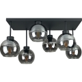 Anbauleuchte NESSA 6xE27/60W/230V schwarz/rauchig schwarz