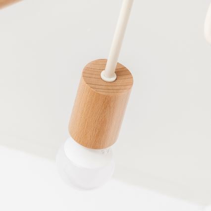 Anbauleuchte OXFORD 5xE27/15W/230V Kiefer/Creme