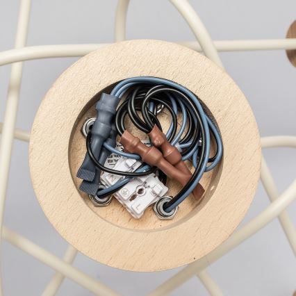 Anbauleuchte OXFORD 5xE27/15W/230V Kiefer/Creme