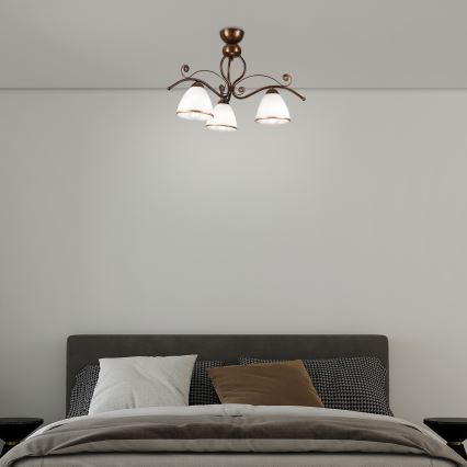 Anbauleuchte RETRO 3xE27/60W/230V bronzen