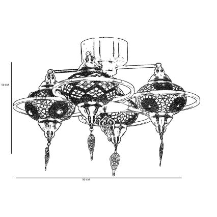 Anbauleuchte YENI 4xE27/40W/230V Messing