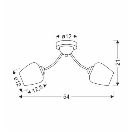 Anbauleuchte ZINA 2xE27/40W/230V Messing/weiß