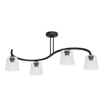 Anbauleuchter LUCEA 4xE27/15W/230V schwarz/transparent