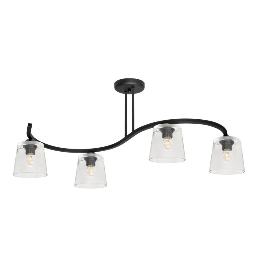 Anbauleuchter LUCEA 4xE27/15W/230V schwarz/transparent