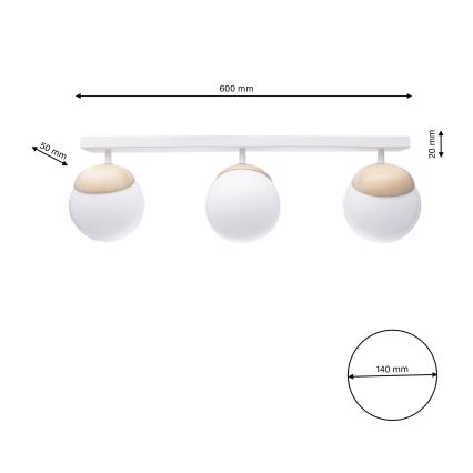Anbauleuchter SFERA WOOD 3xE14/40W/230V