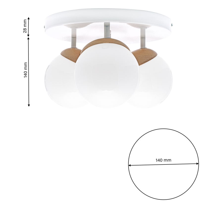 Anbauleuchter SFERA WOOD 3xE14/40W/230V