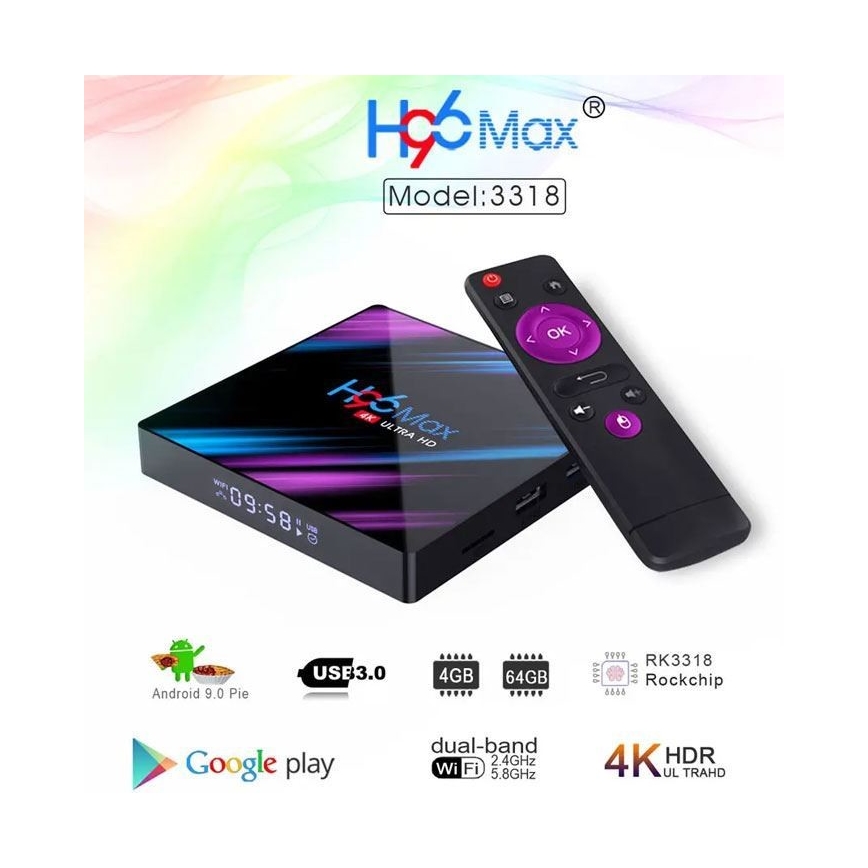 Android TV-Box SMART 4GB RAM 4K Wi-Fi + Fernbedienung
