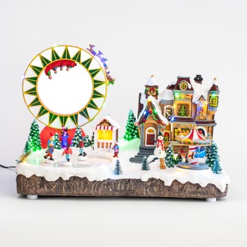 Animierte LED-RGB-Weihnachtsdekoration mit Musik 30xLED/1,5W/230V verschneites Dorf