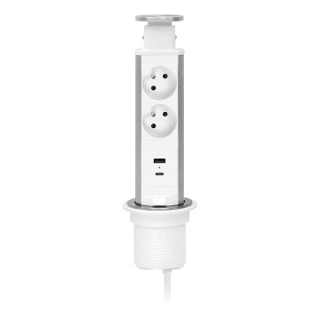 Anschlusssäule für Tischplatte 2x230V + USB-A + USB-C