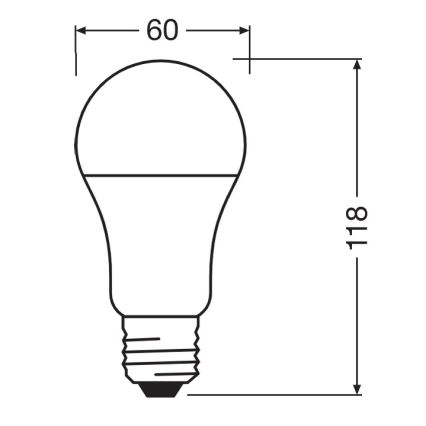 Antibakterielle LED-Glühbirne A100 E27/13W/230V 2700K - Osram