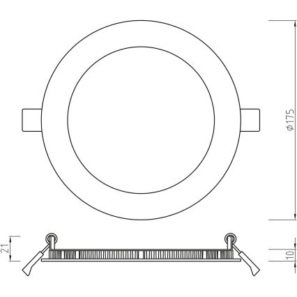 APLED - LED-Badezimmer-Einbauleuchte RONDO LED/12W/230V IP54 175 mm