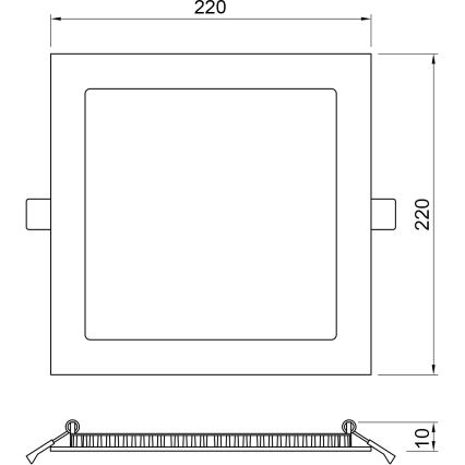 APLED - LED-Badezimmer-Einbauleuchte SQUARE LED/18W/230V IP41 220x220 mm