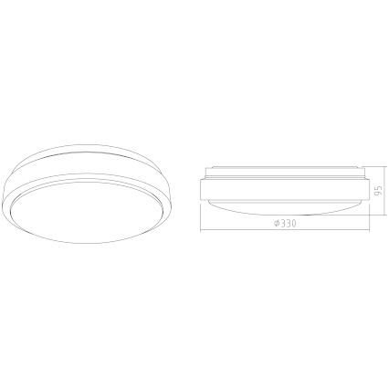 APLED - LED-Deckenleuchte mit Sensor LENS R TRICOLOR LED/18W/230V IP44 2700 - 6500K 1210lm
