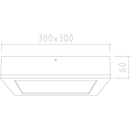 APLED - LED Deckenleuchte QUADRA LED/24W/230V Eiche