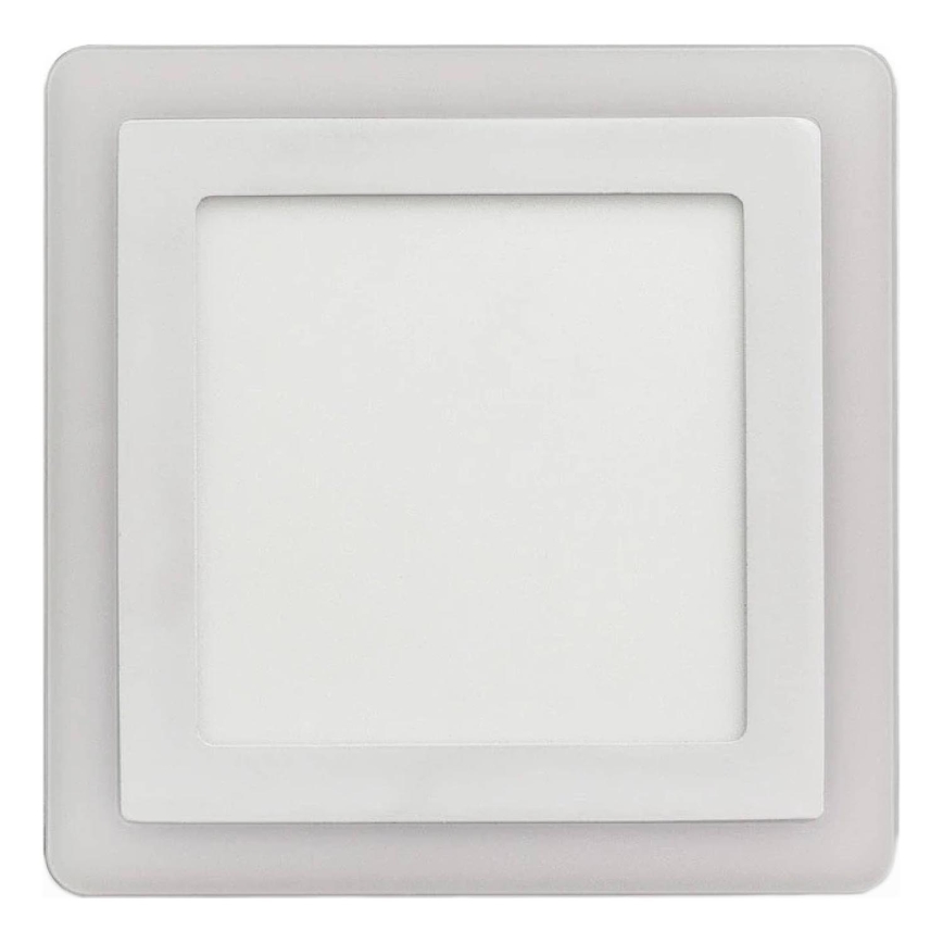APLED - LED-Einbauleuchte für Badezimmer SQUARE DUO LED/4W + LED/12W/230V IP41 3000/4000K 19,5x19,5 cm weiß