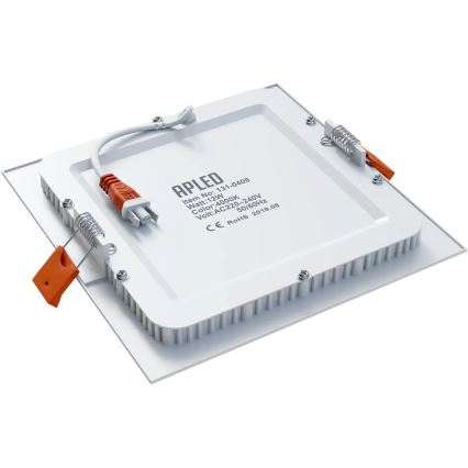 APLED - LED-Einbauleuchte für Badezimmer SQUARE LED/12W/230V IP40 17x17 cm weiß