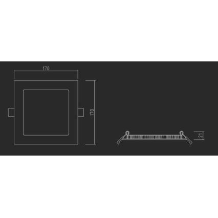 APLED - LED-Einbauleuchte für Badezimmer SQUARE LED/12W/230V IP40 17x17 cm weiß