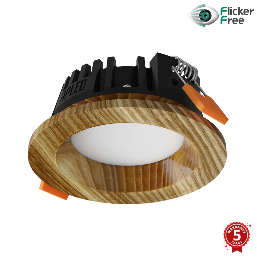 APLED - LED-Einbauleuchte RONDO WOODLINE LED/3W/230V 4000K d 9 cm Esche Massivholz