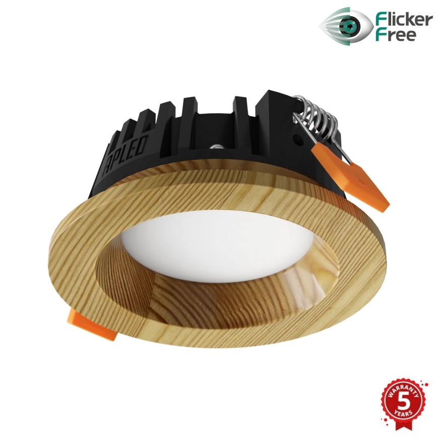 APLED - LED-Einbauleuchte RONDO WOODLINE LED/3W/230V 4000K d 9 cm Kiefer Massivholz